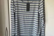 top Bnwt long sleeve striped top with chiffon detail