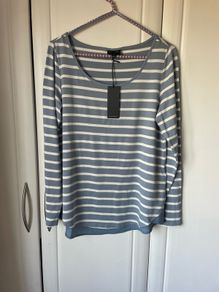top Bnwt long sleeve striped top with chiffon detail