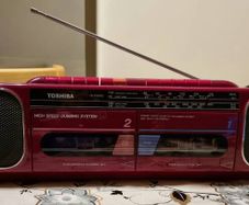 Toshiba RT-8037, Double cassette deck and radio from 1987, workig good.