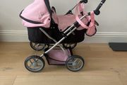 Pink &amp; black dolls pram - Silvercross