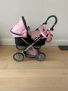 Pink & black dolls pram - Silvercross
