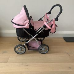 Pink & black dolls pram - Silvercross