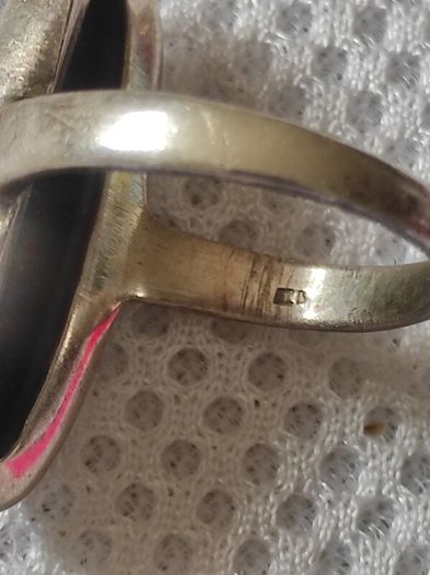 Sterling silver onyx stone ring