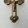 Antique Crucifix Reliquary Pendant Brass and Mother of Pearl Crucifix Pendant Image 3