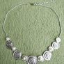 Vintage Handmade Abstract Silver Plated Necklace, Modernist Jewelry Image 6
