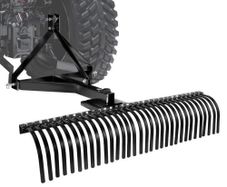 Tow Behind Dethatcher, 1525mm Tow Dethatcher with 32 Steel Tines, 3-Point Lawn Dethatcher Rake with Attachments for Tractor, Landscape Rake for Garden, Farm, Grass