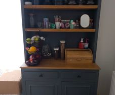 Kitchen Dresser Dark Grey Solid Wood