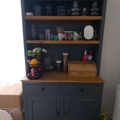 Kitchen Dresser Dark Grey Solid Wood