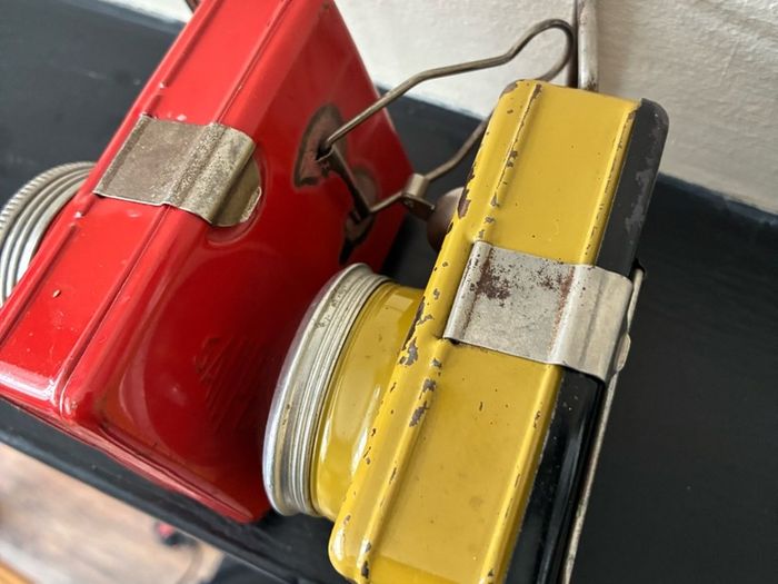 2 x Vintage 50'/60's French Metal Lamps/Torches