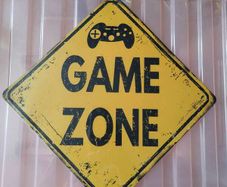 2x Game Zone Metal Sign