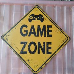2x Game Zone Metal Sign