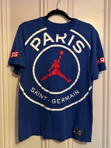 Jordan x PSG Oversized Logo T-Shirt Paris Blue Size Medium