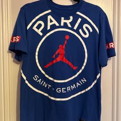 Jordan x PSG Oversized Logo T-Shirt Paris Blue Size Medium