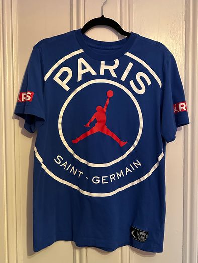 Jordan x PSG Oversized Logo T-Shirt Paris Blue Size Medium