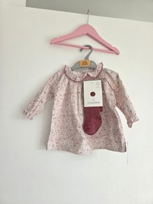 0-3m, Brand-New Baby Summer Dress and Tights Set