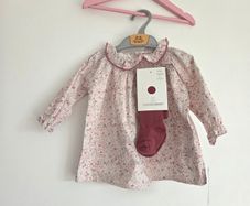0-3m, Brand-New Baby Summer Dress and Tights Set