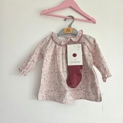0-3m, Brand-New Baby Summer Dress and Tights Set