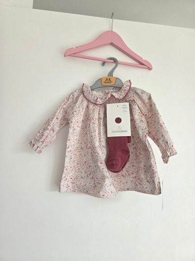 0-3m, Brand-New Baby Summer Dress and Tights Set