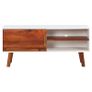 TV Cabinet 110x35x50 cm Solid Acacia Wood and MDF Image 3