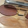 Vintage 90s Guess Sunglasses GU5017. Oval Wire Frame with Original Case. Image 9