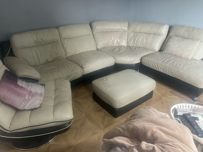 7 seater couch set plus poof.