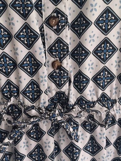 Maxi Dress in Blue and White Print