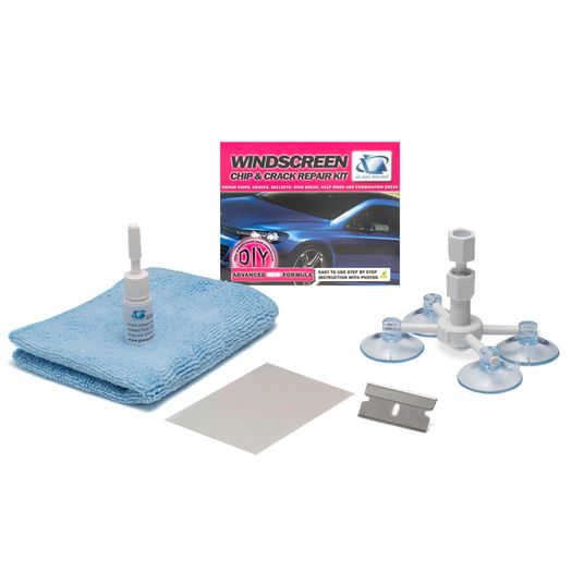 Glass Polish GP21101 Windscreen Repair Kit, Chip and Crack DIY Repair, Removes Bulls-eyes, Stars, Flower and Chips from Car Windshields