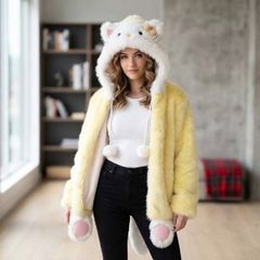 Brand New Kawaii Cat Faux Fur Hooded Coat / Winter Warm Jacket (Fits 170cm)