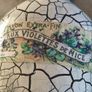 Set of 2 decorative bottles handmade decorative glass bottles featuring a Viola blue flowers decoupage design and a crackled paint finish. Image 6