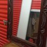 Antique French 1930s mirror has distressed solid wooden frame very nice piece Image 3