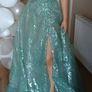 Sage Green Strapless Corset Ball Gown Image 3