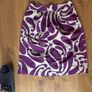 Hoss Intropia purple patterned pencil skirt with matching belt size 8 Image 3