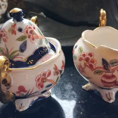 Japanese Porcelain Creamer & lidded sugar bowl/ Ca.1920