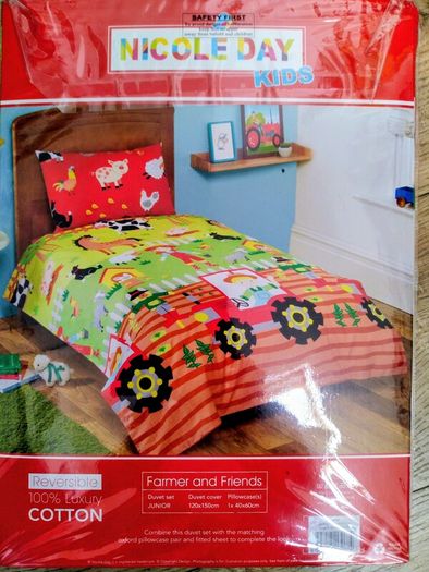 Junior Duvet set that's reversible (Farmer & Friends set)