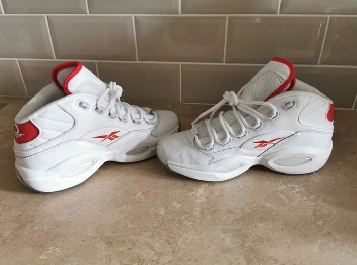 Reebok Classics Question Mid GX0230 White Red 6 Limited New Size EUR40.5 US8 UK7