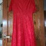 Ladies Red lacy Dress M & S Size 12 Image 4