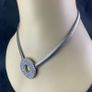 Mid Century Silver Tone Statement Necklace Image 4