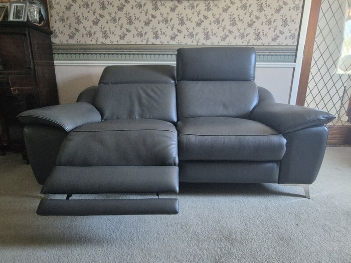 EZ Living Leather Electric Recliner Sofa