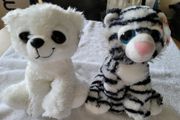 Aurora Dreamy Eyes Snow Leopard and Polar Bear Brand New Soft Toy Plush Teddy Bear