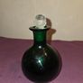 Vintage Green Glass Perfume Bottle Image 2