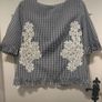 top Bnwt gingham navy & white short sleeved button back top Lenny .B size 1 (8-10) Image 4