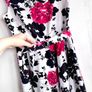 Belle Poque Floral Fit & Flare Dress UK 14/16 Full Skirt Vintage Style Image 7