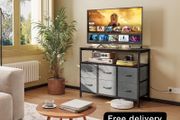 Chest of Drawers Bedroom with 6 Drawers, Fabric Storage Drawers with 2 USB and 2 Sockets