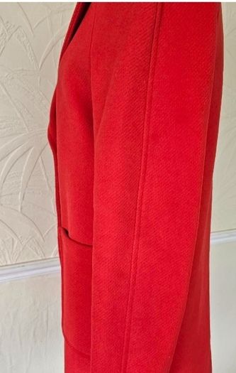 M&S Flame Red Wool Blend Coat
