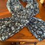 SAMOON  large scarf / shawl in black with dark teal and white .never worn Image 5
