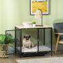 Dog Crate, Dog Box, Water-Resistant Mat, Removable Bottom Tray, Lockable, Black, 80 x 55 x 71 cm Image 3