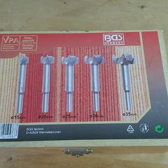 BGS Technic 5 Piece Forstner Wood Drill Bit Set 15mm-35mm Hinge Cutter Boring Bits