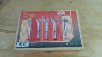 BGS Technic 5 Piece Forstner Wood Drill Bit Set 15mm-35mm Hinge Cutter Boring Bits