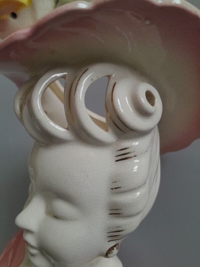 VASE - Holder - Lady - Head - Vintage