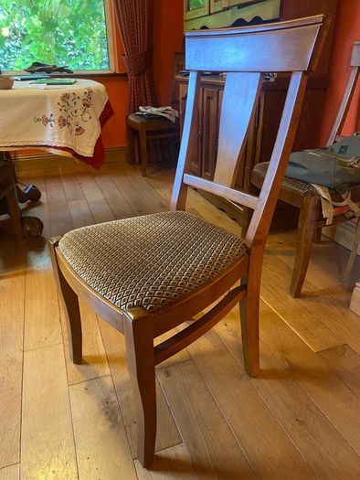 Oak dining table and 10 chairs